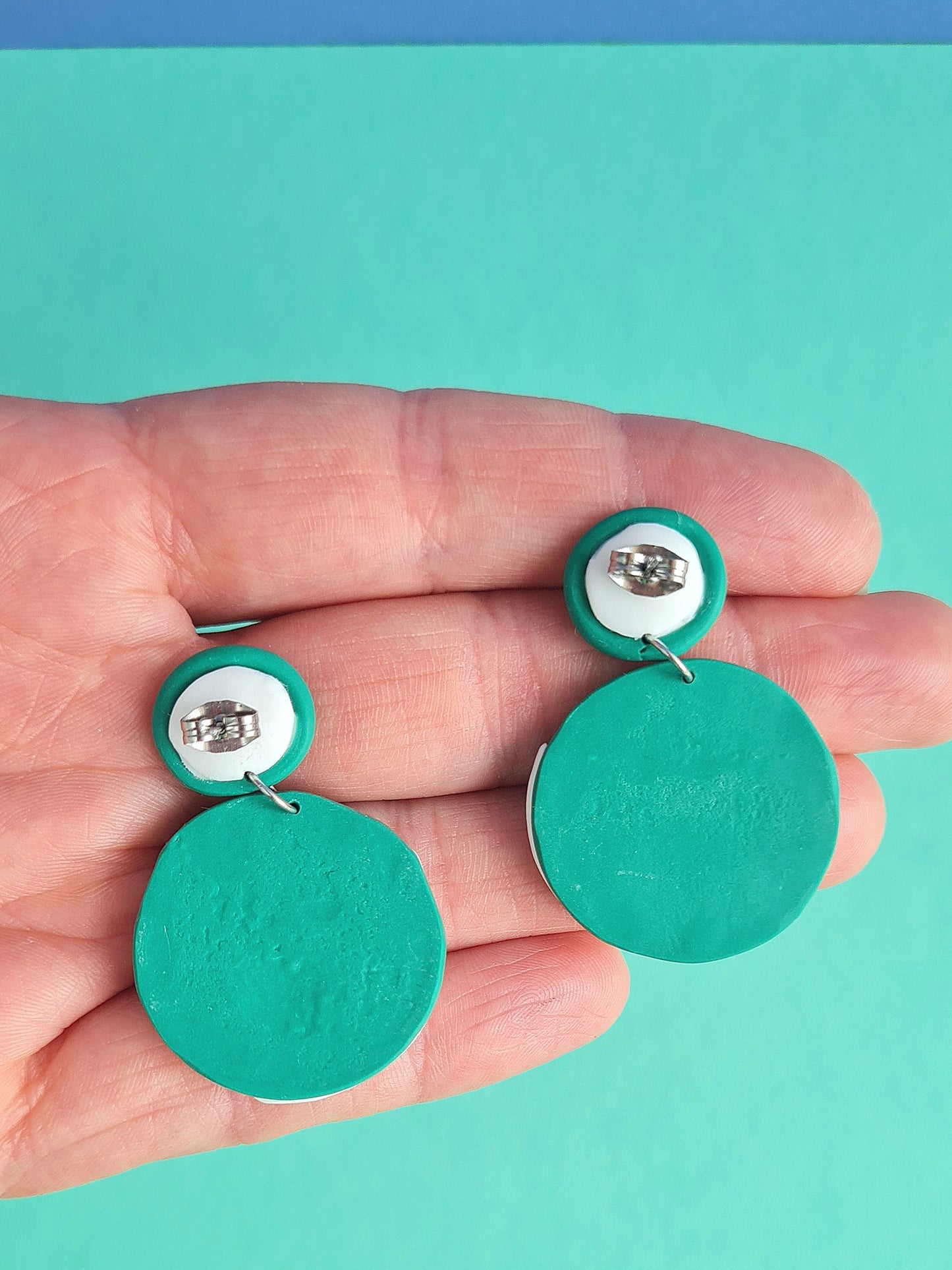 Magnolia flower polymer clay dangle earrings