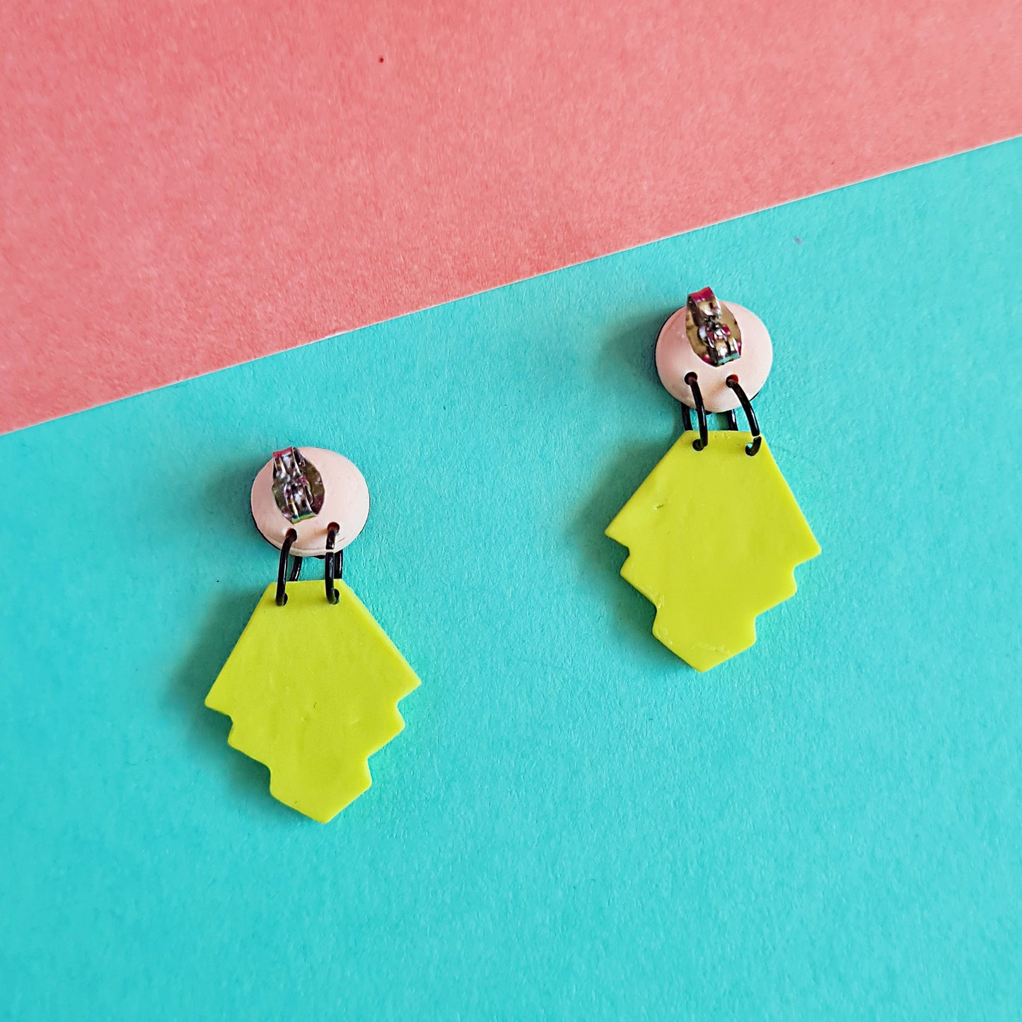 Trick me lambada skirt lime dangle earrings small