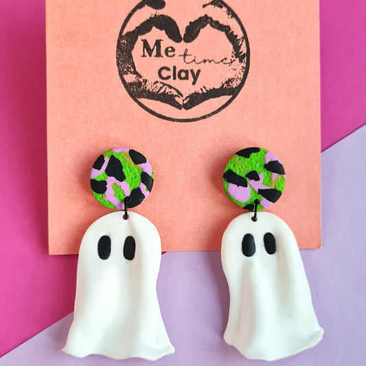 Spooky Ghost abstract dangle earrings