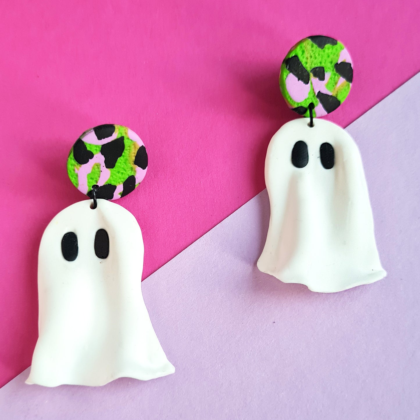 Spooky Ghost abstract dangle earrings