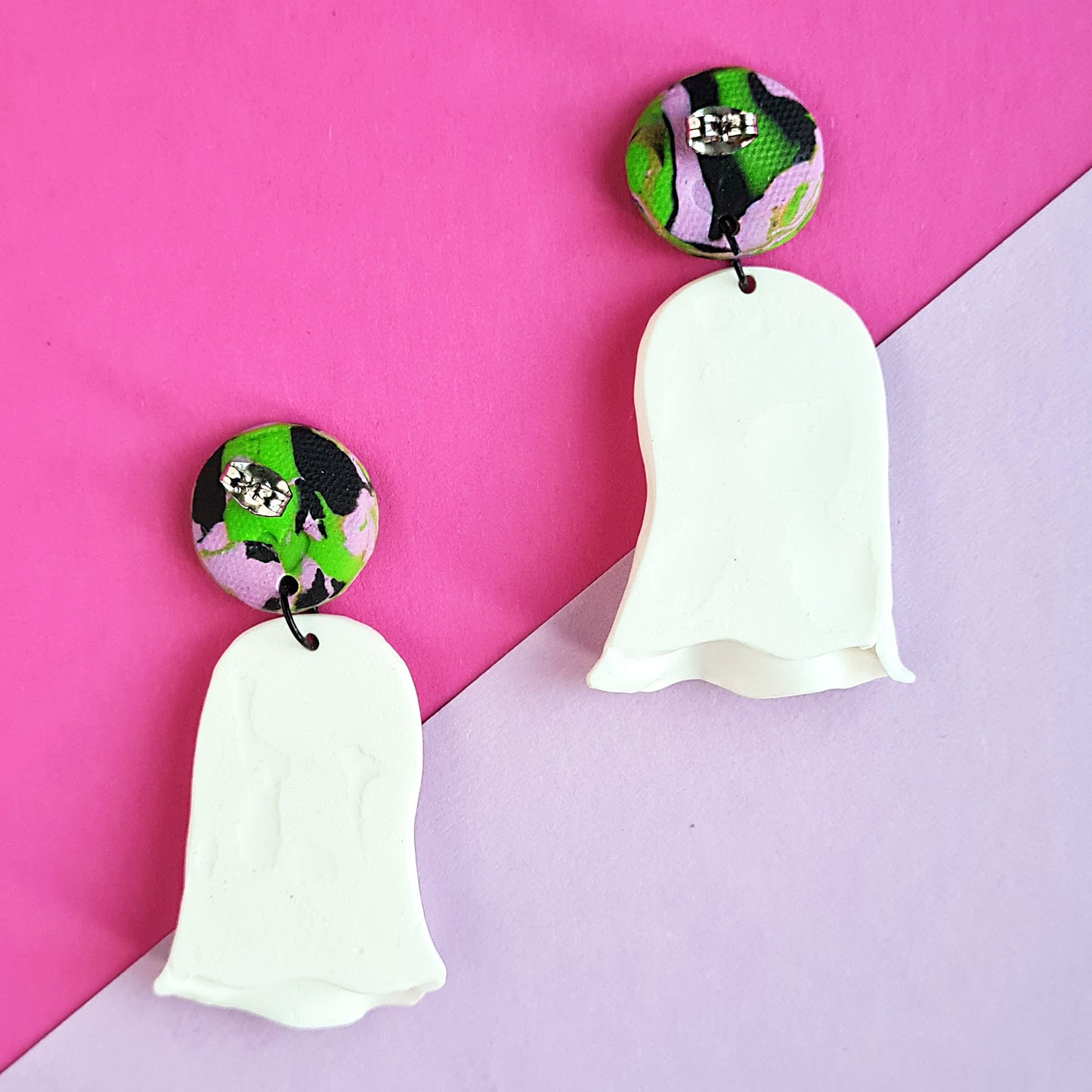 Spooky Ghost abstract dangle earrings