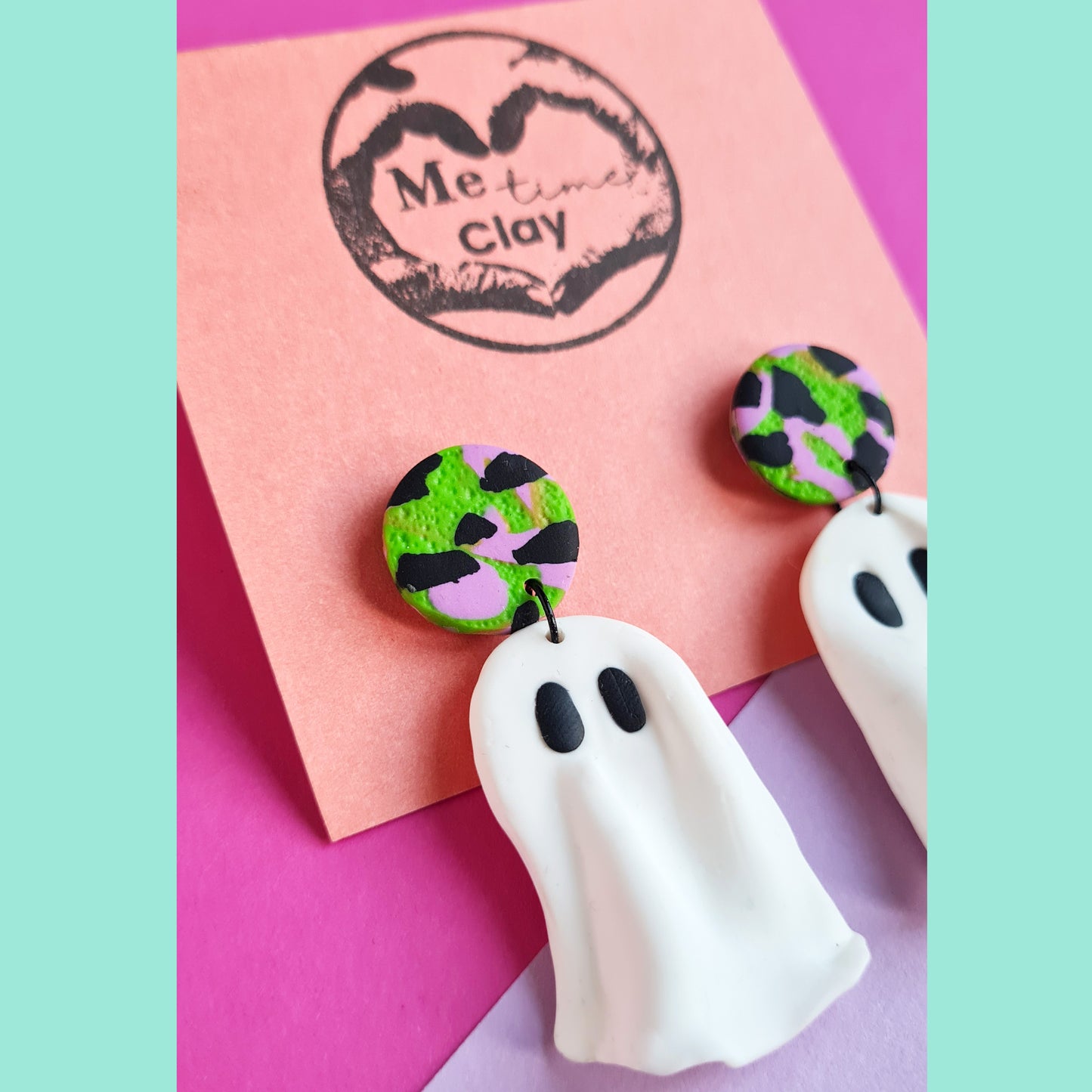 Spooky Ghost abstract dangle earrings